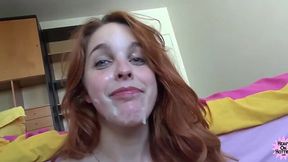 Redhead POV Facial After Giving a Sloppy Blowjob