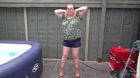 Stripping in Short Shorts