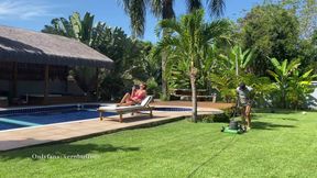 MILF Fucks Gardener While Husband Rests