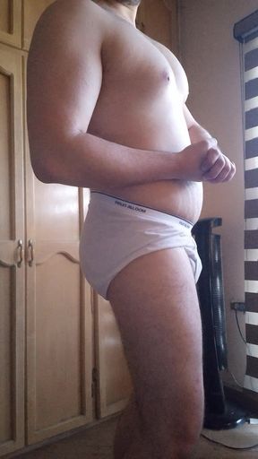 Muscular stud teases and shows off