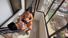 horny latina gets fucked hard in the hammock - aleja and aaroon
