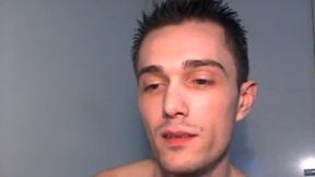 Slim but Muscular Eberhard Strokes, Fingers His Ass and Eats His Cum