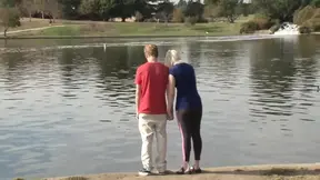 Blonde fetish girl screwed by two guys