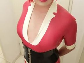 Trans Sissy Latex Nurse Corset