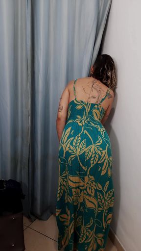 A store dressing room is used by a perverted couple.