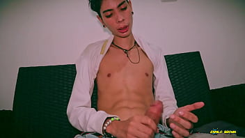 Sexy Skinny Twink Magic C Jerking His Big Cock And Shooting His Cum On Your Face