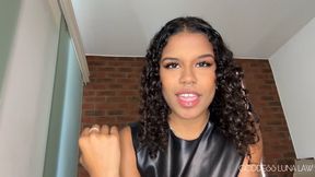 Sexy Findom JOI - Ebony Brat Goddess Luna Law tells you to stroke your cash cock & send , Femdom POV, Financial Domination JOI, Ebony Female Domination