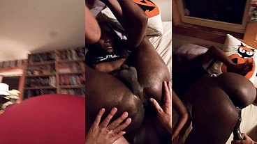 Halloween Hookup: POV Interracial Anal Cumshot