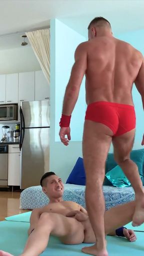 Wrestling Competition Turns To Hardcore Ass Ramming   Clip 1