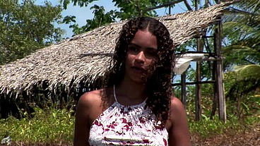 Interracial threesome and double penetration of a slutty brazilian