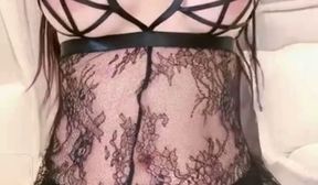 cute busty asian teen plays with pussy