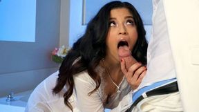 Gabriela Lopez gives blowjob to Stirling Cooper
