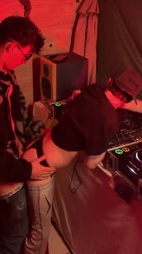 Bi-curious DJ fucking twink at seedy house party