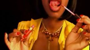 Flirtatious lips worship