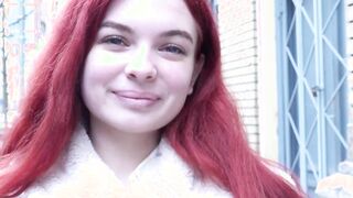 German Scout - Adorable Tiny Ginger College bimbos Miss Olivia teenie I Pickup Hard Casting Banged