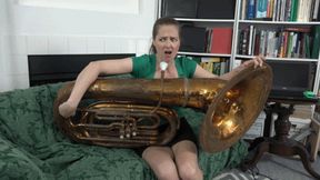 Star Examines Her Roommate's Tuba (MP4 - 720p)