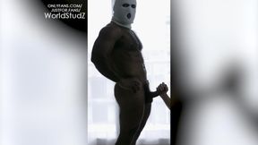 Hetero Boxer Mecha gets Post-Orgasm Handjob from Another Guy