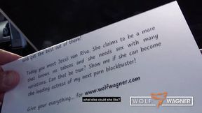 Cute teen Jessii van Riva dicked down in the stairwell! WOLF WAGNER CASTING