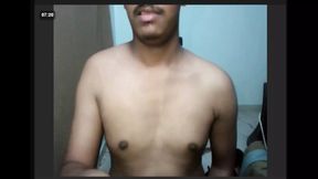 Indian Guy Jerks His Black Cock Wearing His Stepmom&#039;s Panty