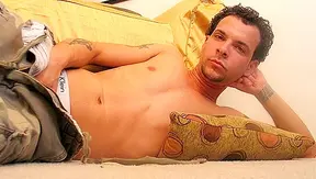 Santinos Teasing Curly Dick Hard-On Show — Hot Solo Jerk Off Session