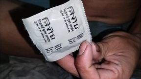 Trying Government's Free Supply Nirodh Condom and Cumshot Inside It Part 1