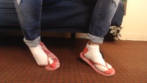 Socks Pink Flip Flops Shoeplay