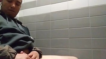 Public bathroom solo jerk