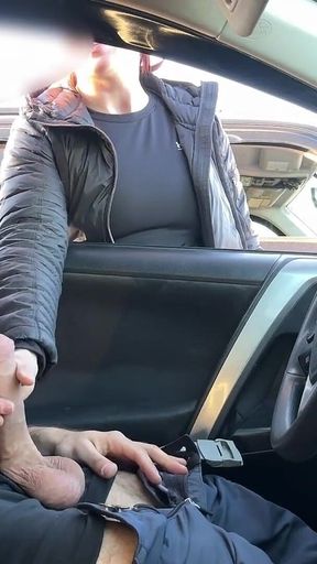 Parking Lot: She Can't Stop to Watch My Hard Cock Exposed Big Dick