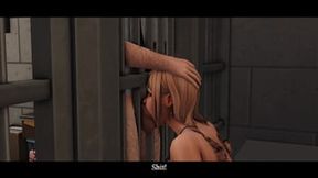 Thieving teen sluts caught and fuck security guards on camera in Sims 4