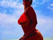 Maca Hugo Posing Seductively on the Beach – Bikini & Sunset Vibes