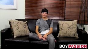 Cutie interviewed before he toys his adorable asshole