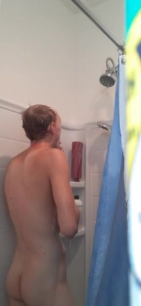 Youngster Stroking off his Yam-Sized Stiffy