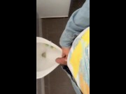 Fat soft cock piss at an public urinal