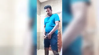 Uncut Indian Hunk Masturbates in Shower
