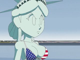 fourth of July Comics Toon - Hot Statue of Liberty