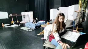 Rough college students engage in an intense feet swallowing battle