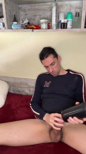 Hot Stepdaddy Showing off Big Cock and Playing with Vibrator