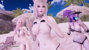 [MMD] Brave Girls - Chi Mat Ba Ram Ahri Kaisa Seraphine KDA Sexy Hot Striptease League of legends Hentai