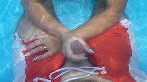 Blowjob, Handjob in Public Pool