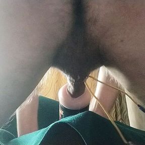 Horny Boy Rough Fucking Fake Electric Pussy Moaning And Cumming Inside Flashlight