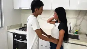 Latin couple caught in the act by their stepfathers