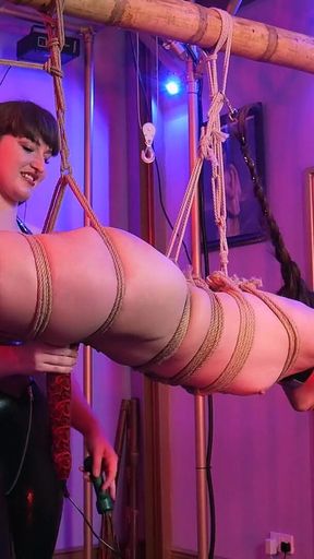 Hanging Pony Girl Slave Mila Receives Flogging and Pussy Tenderising by Goddess Vivienne L’amou