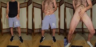 Male strip dance stripping naked gay cock shaking ass hairy chest