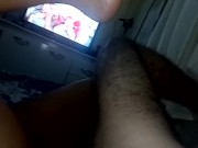 it's delicious to eat her soft pussy watching porn with the sex trans being broken into🍆💦🤤🥵