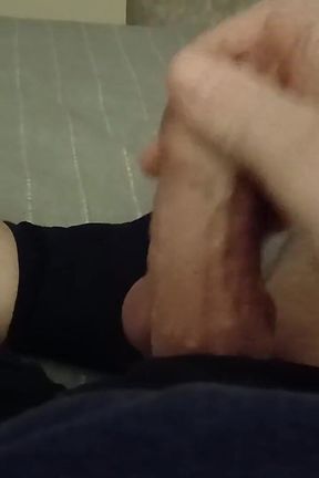 Old Man Lies on His Bed and Jerks off His Tiny Cock