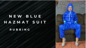 new blue hazmat suit rubbing