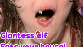 Giantess Elf Eats your House!