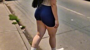 la lleve a su casa por la tarea de la escuela y grabe su culo todo el camino!! la culona se entero, se puso caliente y acabamos follando!!! se los echo en el culo!!! ( sheer  complete video)