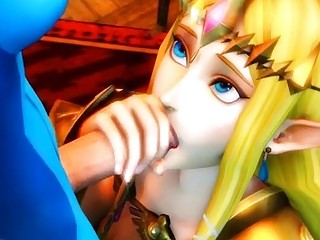 Futanari Zelda gets a lot of cock in the compilation