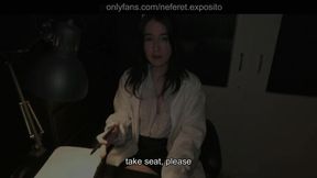 POV #1 : Doctora cachonda te ayuda a correrte - Neferet Exposito